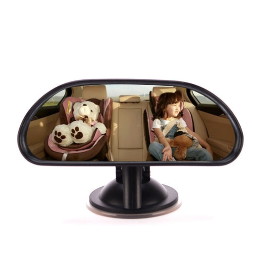 Wide black baby car mirror with central stand base