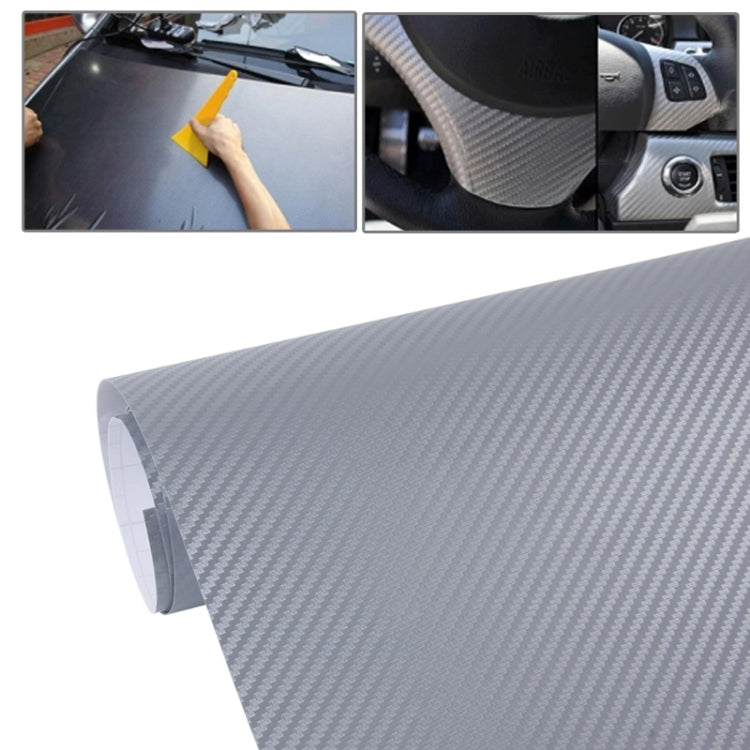 Car carbon-fiber PVC sticker roll, light gray 3D texture