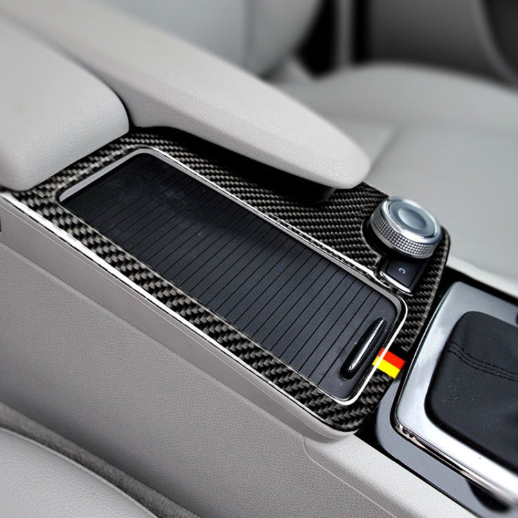 Carbon fiber gear position trim sticker with German flag stripe on center console