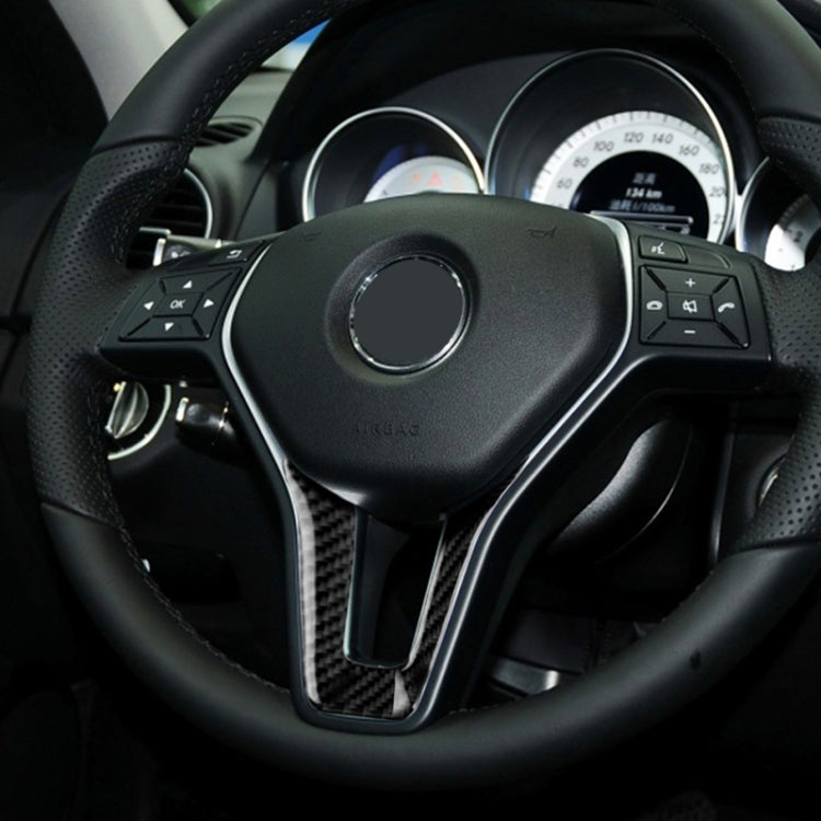 Carbon fiber steering wheel decorative stickers installed on steering wheel trim