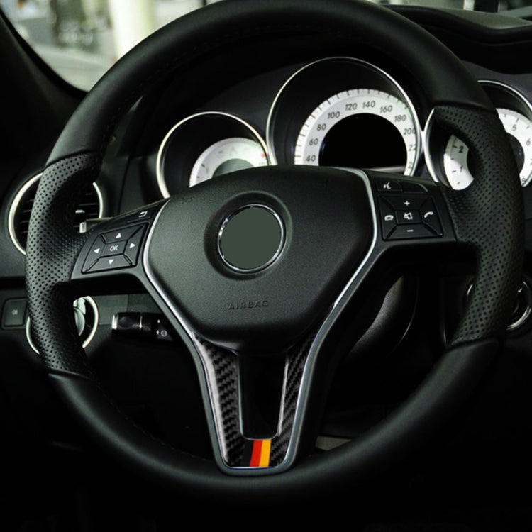 Carbon fiber steering wheel center V-trim sticker with German flag stripe