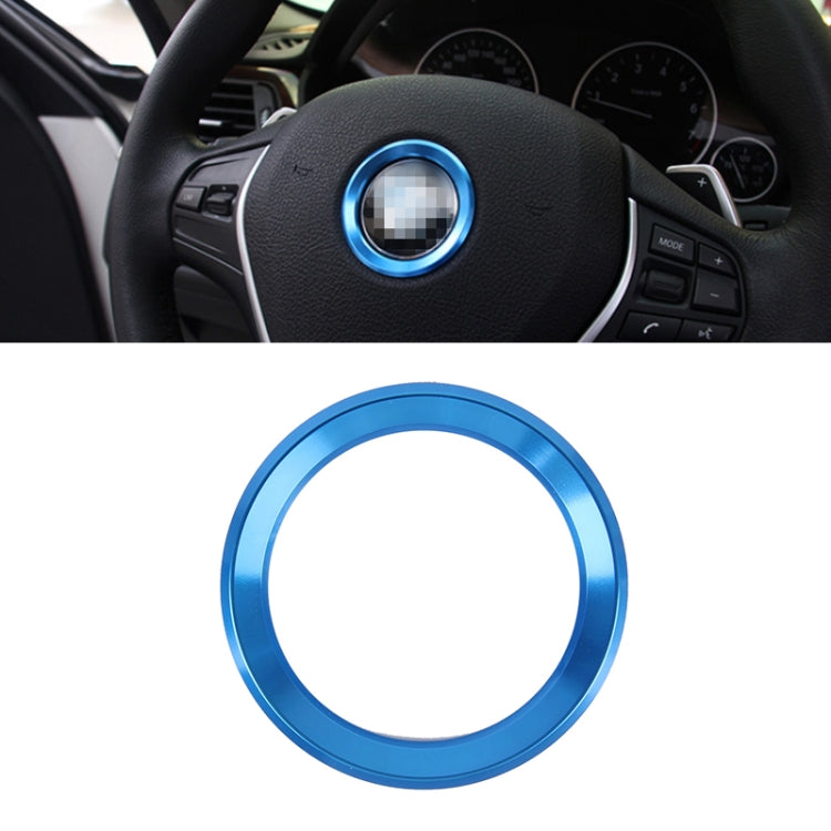 Blue steering wheel decoration ring cover sticker, circular metal ring frame