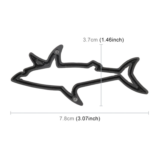 Shark-shaped metal car sticker, 7.8cm x 3.7cm