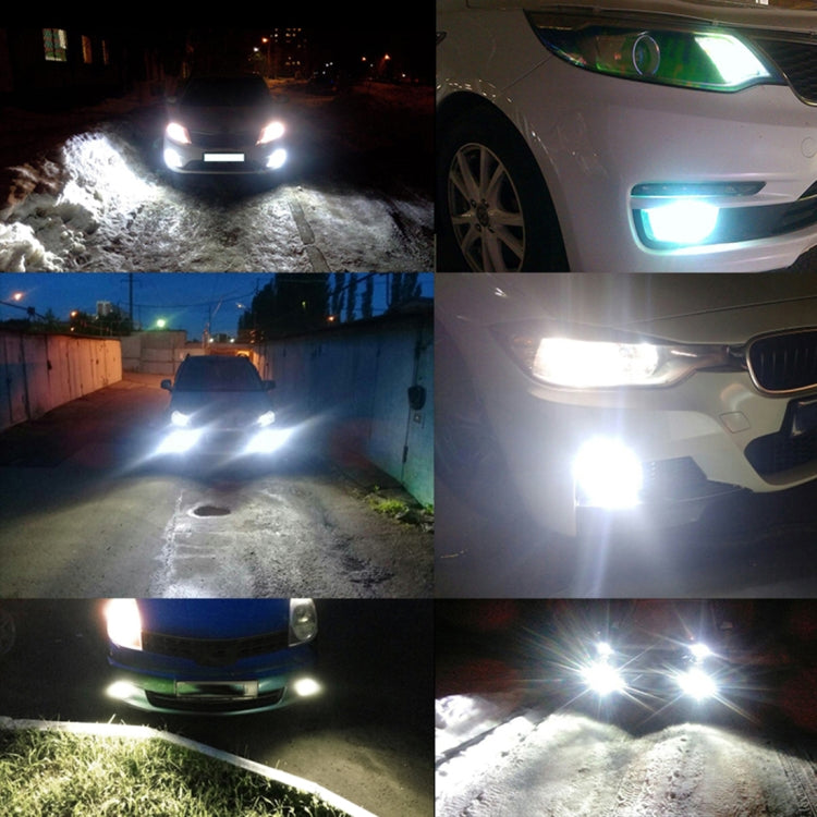 Multiple car views showing bright white DRL beams from H7 LED headlight bulbs