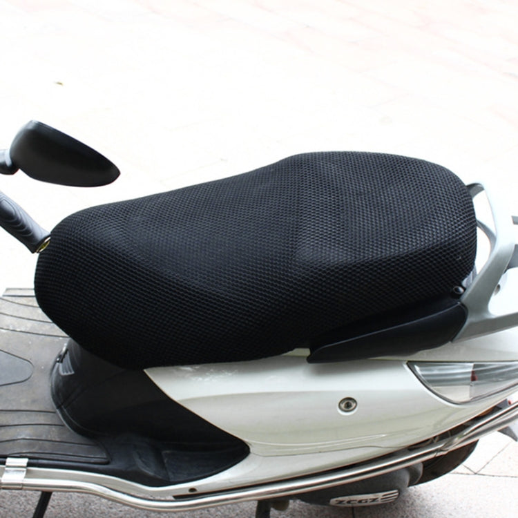 Black honeycomb mesh cushion pad installed on a motorcycle seat