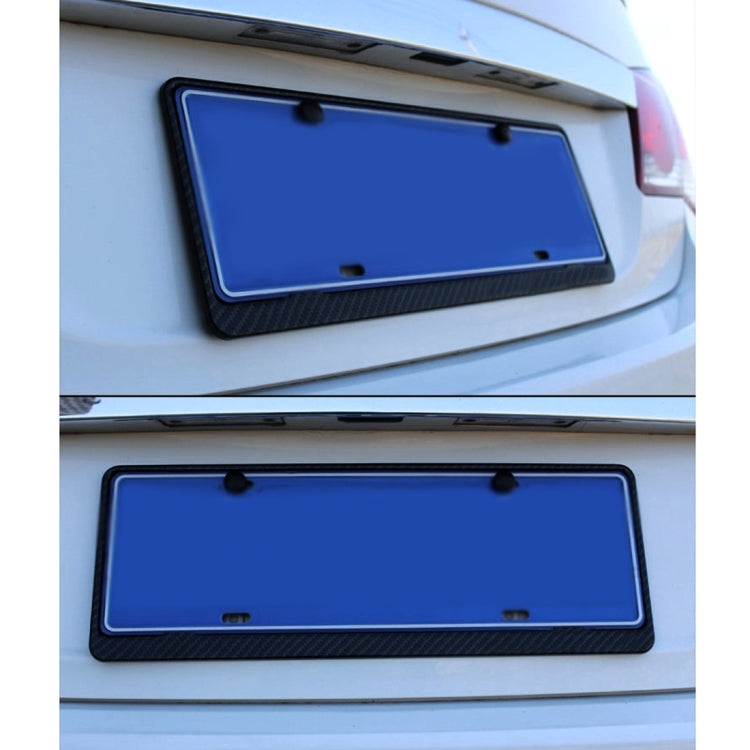2 PCS Car License Plate Carbon Fiber Bracket Frame Holder Stand Mount(Black), Carbon Fiber
