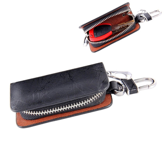 Universal Leather Roots Texture Waist Hanging Zipper Wallets Key Holder Bag (No Include Key)