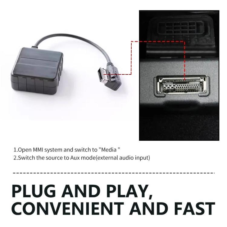 Car Wireless MMI 3G+ Bluetooth AUX Audio Cable Wiring Harness for Audi AMI / Volkswagen MDI, For Audi AMI / Volkswagen MDI