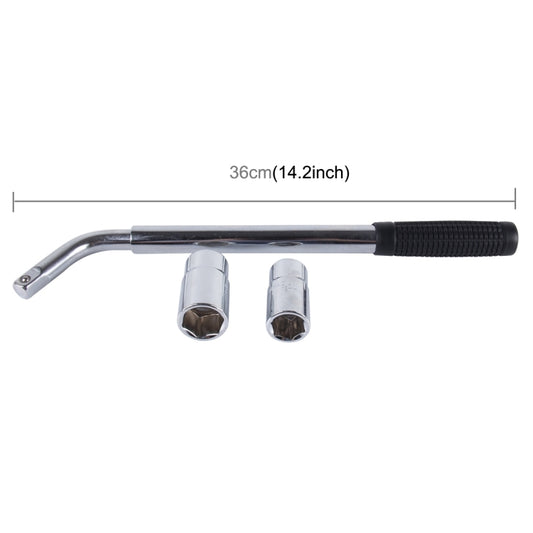 Telescoping Wheel Lug Wrench with Reversible 17mm & 19mm, 21mm & 23mm Socket Adapters And Extended Nonslip Handle from 14.4 inch to 20.5 inch, Telescoping 17mm&19mm 21mm&23mm