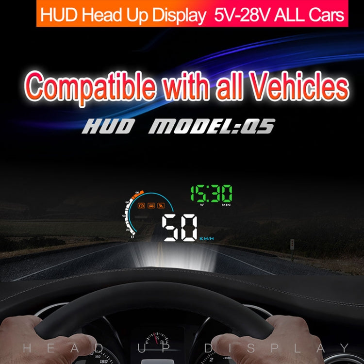 Q5 GPS 4 inch Vehicle-mounted Head Up Display Security System, Support Running Speed & Direction & Distance / Driving Kilometres /, Q5