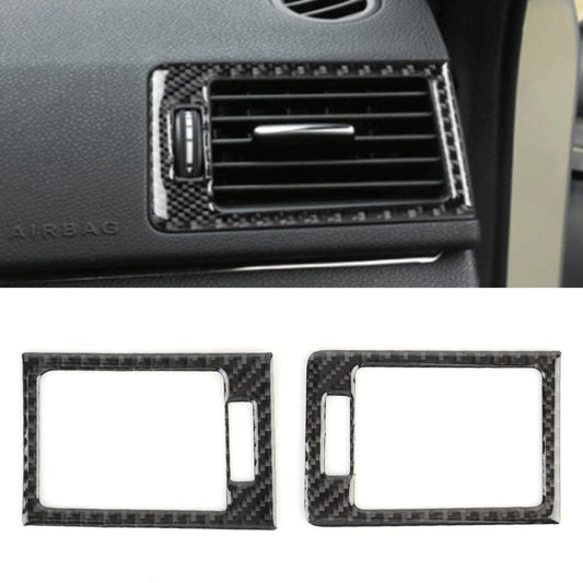 2 PCS Car Dashboard Right and Left Air Outlet Frame Carbon Fiber Decorative Sticker for Mercedes-Benz W204 2007-2013, Dashboard Right and Left Air Outlet Frame
