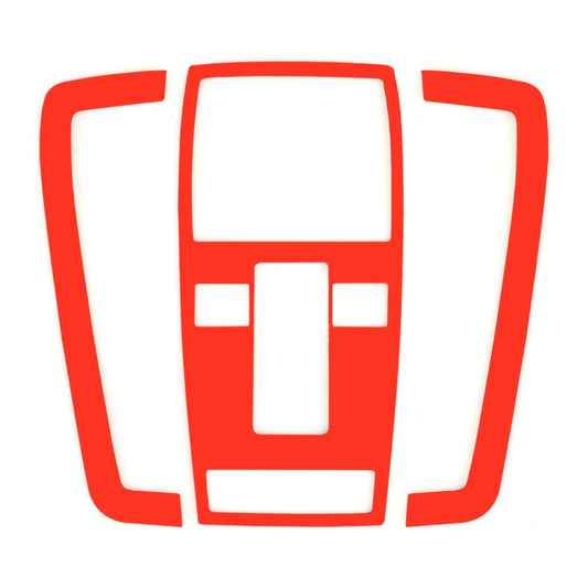 Dome light panel sticker with red outline guide over white backing