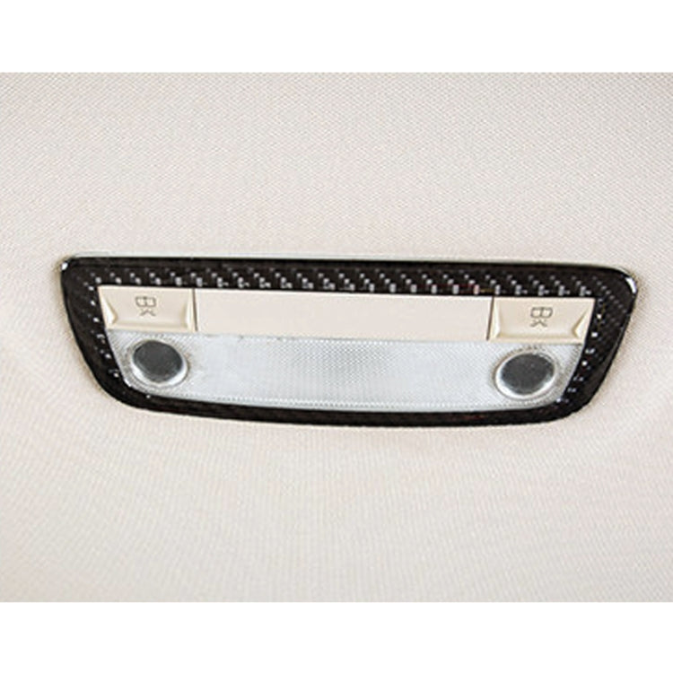 Rear dome light panel sticker, black carbon fiber frame with two round lamp covers