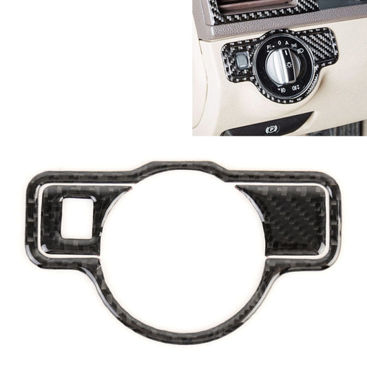 Carbon fiber headlight switch panel trim sticker with center cutout and side bezel pieces