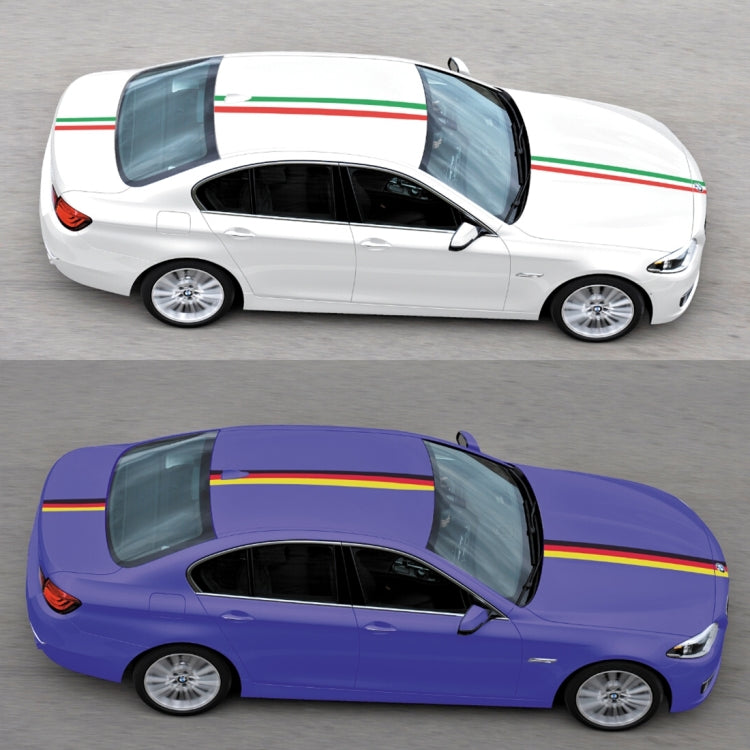German flag car wrap film on two cars’ hoods and side windows