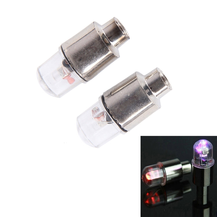 Set of 2 valve cap LED wheel lights with clear bulbs, multicolor glow