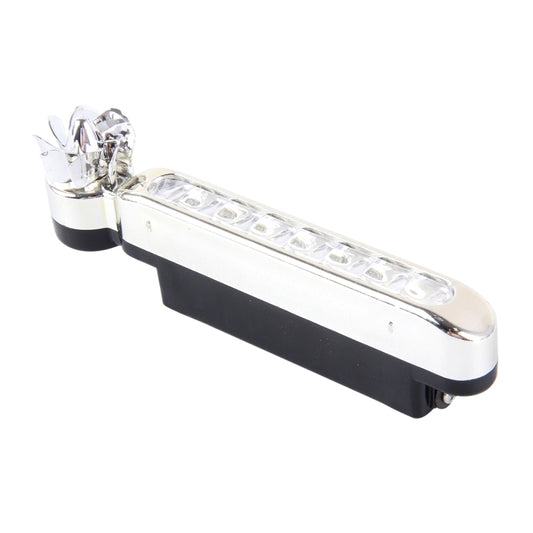 Chrome LED light bar with clear multi-LED strip and black base, angled view