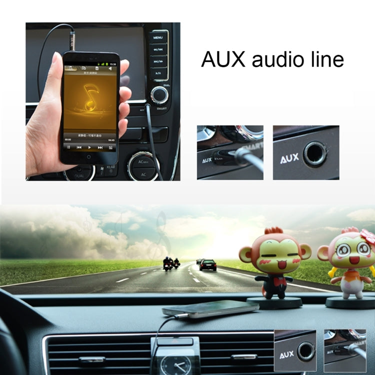 Coiled audio converter cable for phone playback, with 3.5mm plug and USB-A female