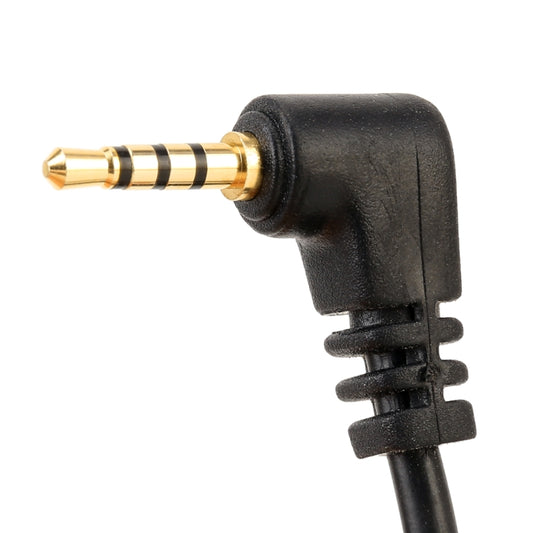 Black cable with gold 3.5mm-style plug and 4P connector housing