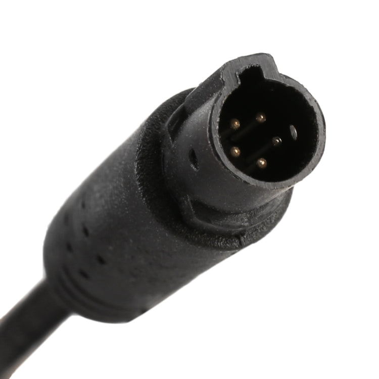 5-pin round connector tip with gold contacts on reversing camera extension cord