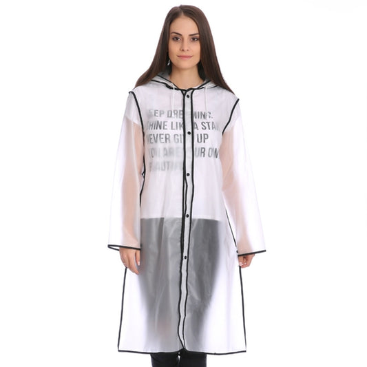 EVA Edging Conjoined Poncho Edge Design Transparent Hat Brim Rain Covers Waterproof Outdoor Raincoat, Size: L, Suitable for 150-170cm Height, Size: L