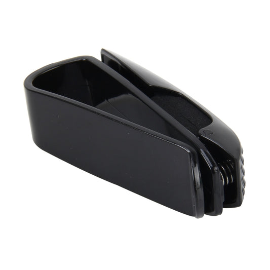Car glasses holder clip with open cradle for sunglasses or eyeglasses