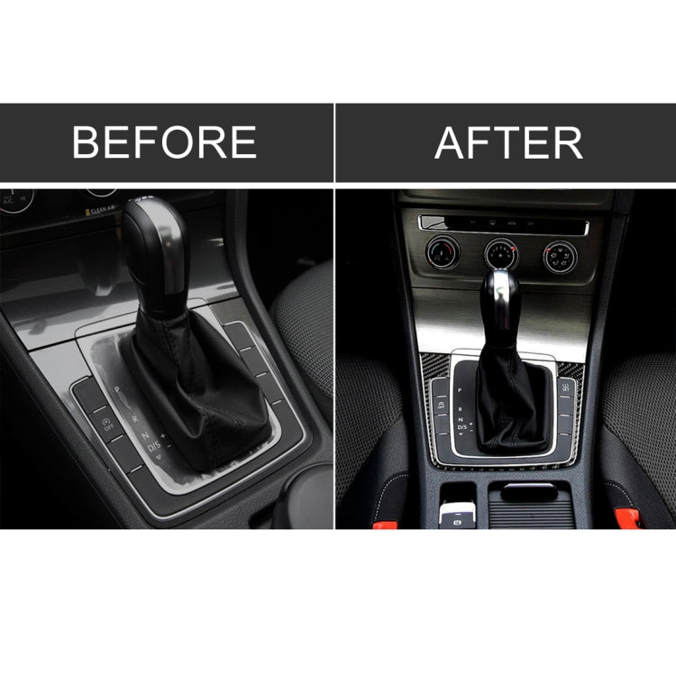 Car center console with carbon fiber gear shift trim installed in gear area