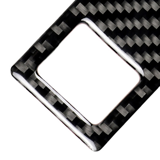 Carbon fiber emergency light bezel sticker, square cutout with silver edging, angled