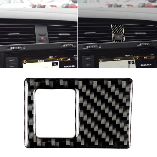 Carbon fiber emergency light bezel sticker with square opening, black and silver weave