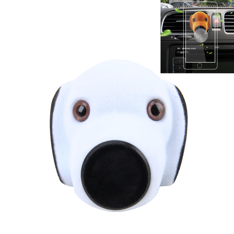 White cartoon plush air freshener diffuser with round black nozzle and big eyes
