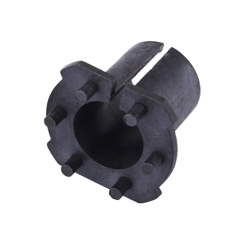 Single dark plastic HID bulb base retainer holder with center socket, TK-023