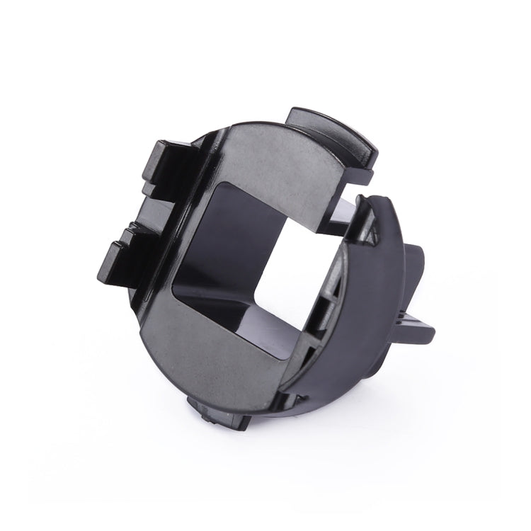 H7 HID bulb base retainer adapter, single black plastic holder with gray center