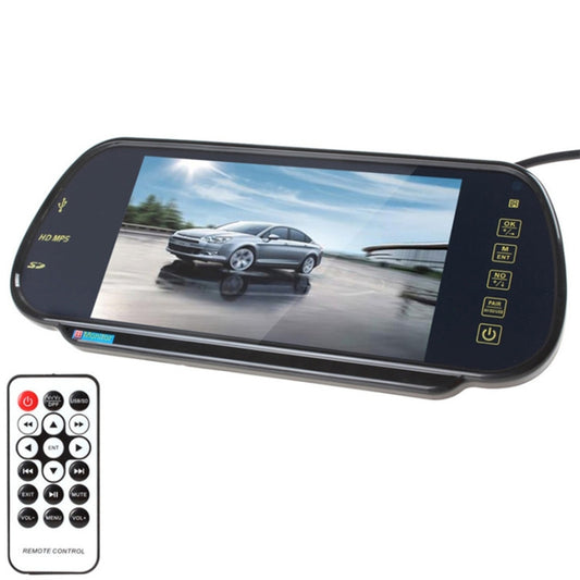 PZ-710 7.0 inch TFT LCD Car Rearview Mirror Monitor with Remote Control, Support Bluetooth / MP5 Player, PZ-710