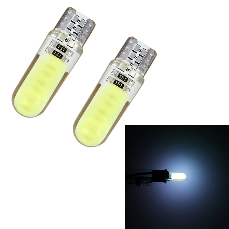 10-pack T10 1.5W white LED car clearance marker bulbs, translucent body, 2 shown