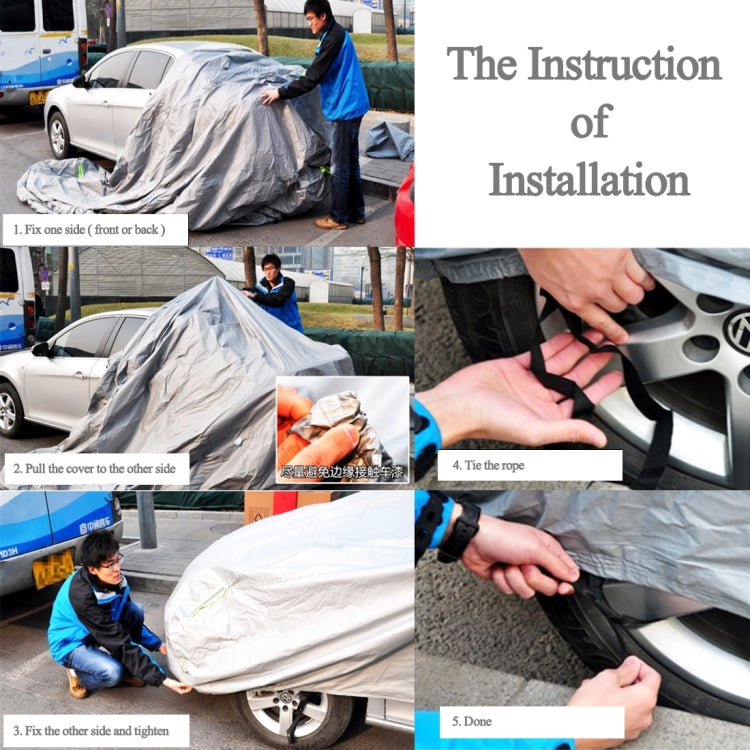 SUV car cover installation, cover pulled over front bumper with elastic edge