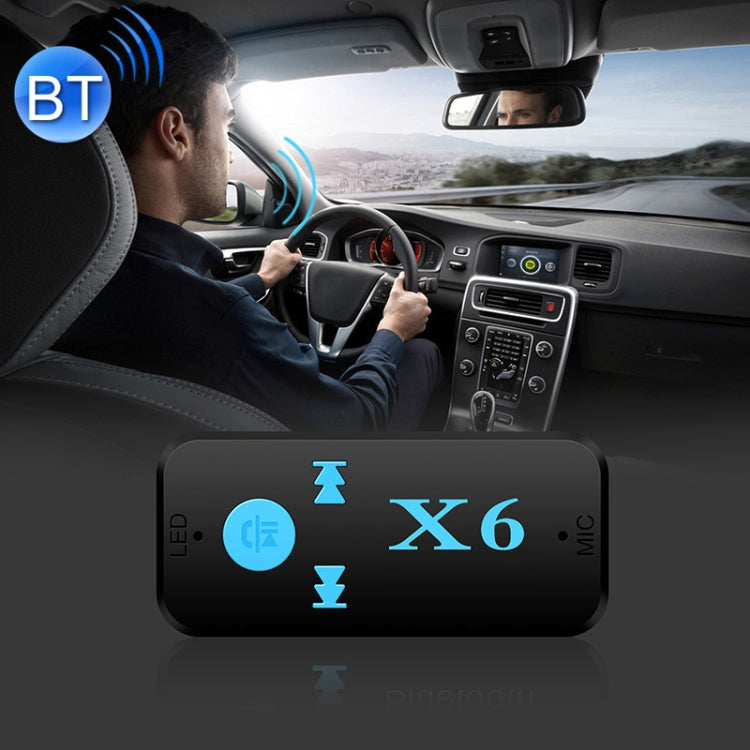 Black car Bluetooth audio receiver adapter with X6 display