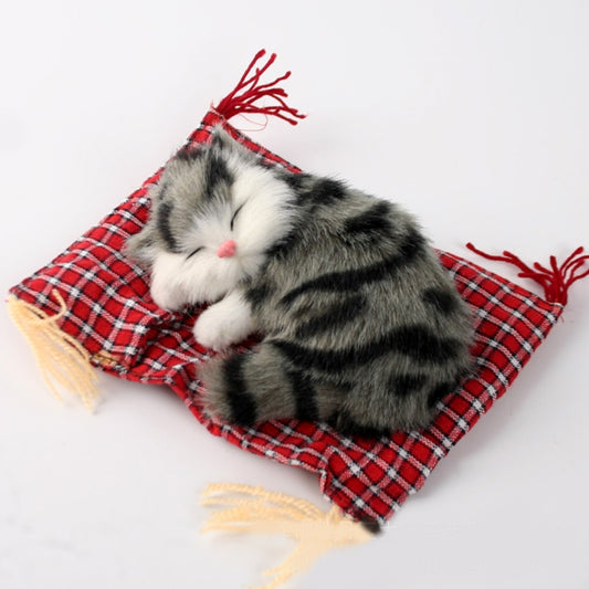 Lovely Simulation Animal Doll Plush Sleeping Cats Toy Cat Mat Doll Decorations Stuffed Toys Car Decoration Crafts, Mat Size: 19*13cm, Cat Size: 14*11cm, CMS4172A, CMS4172B, CMS4172C, CMS4172D