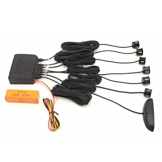 PZ-300-6 Car Parking Reversing Buzzer and LED Sensors Parking Alarm Assistance System with 6 Rear Radar, with 6 Rear Radar