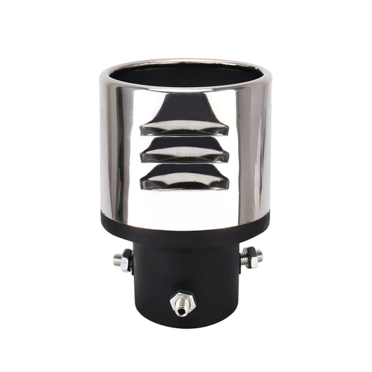 Universal Car Styling Stainless Steel Curved Bolt-on Exhaust Tail Muffler Tip Pipe with Mesh, Curved/Black, Curved with Mesh