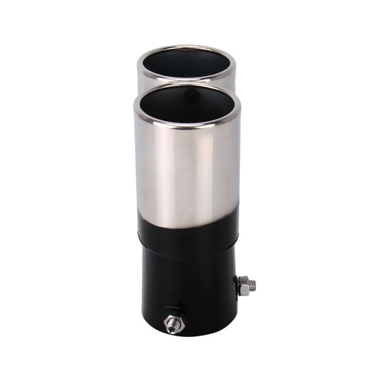 Universal Car Styling Stainless Steel Straight Double Outlets Exhaust Tail Muffler Tip Pipe, Straight Double