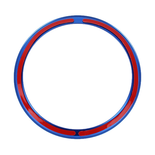 Red and blue circular steering wheel ring cover trim insert
