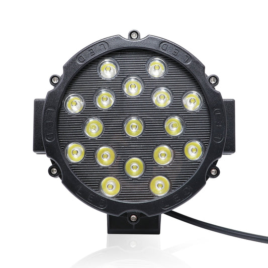 2 PCS 51W 3500LM 6500K White Light 17 LED Waterproof Car Boat Marine Work Lights Spotlight LED Bulbs, 30 Degrees Adjustable, DC 10-30V, 51W, Spot Light+51W