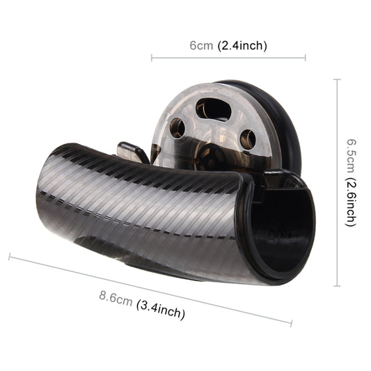 Steering wheel spinner knob booster with braided grip sleeve and black mount, size shown