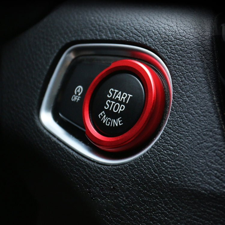 Aluminum alloy ring trim with red border for engine start push button