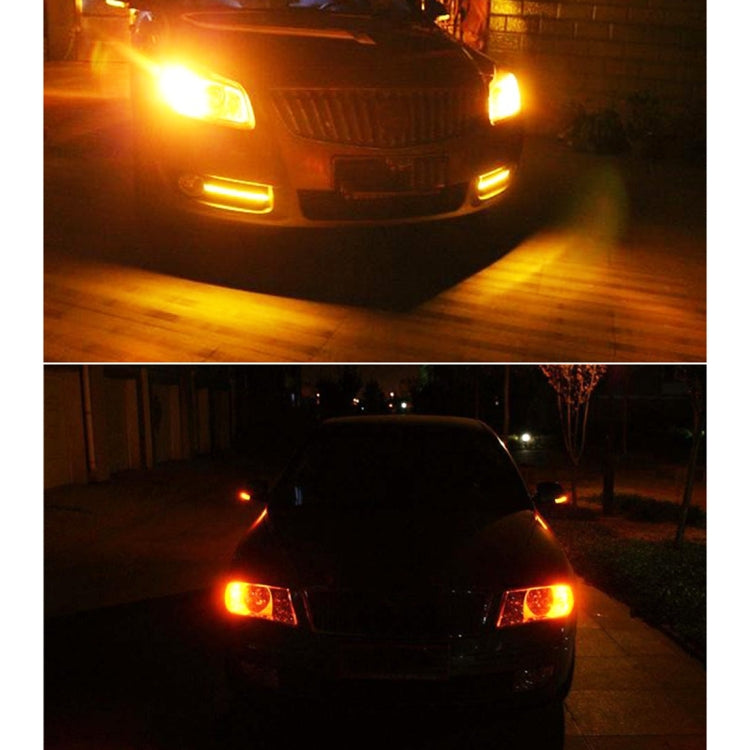 Pair of amber 1156/BA15S LED turn/reversing bulbs, DC 12V, 16 SMD LEDs