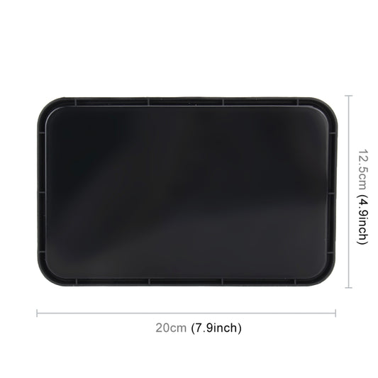 Black rectangular rubber anti-slip mat, 20 x 12.5 cm