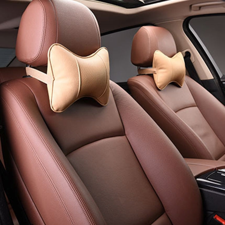 Car neck pillow, khaki padded U-shape headrest cushion