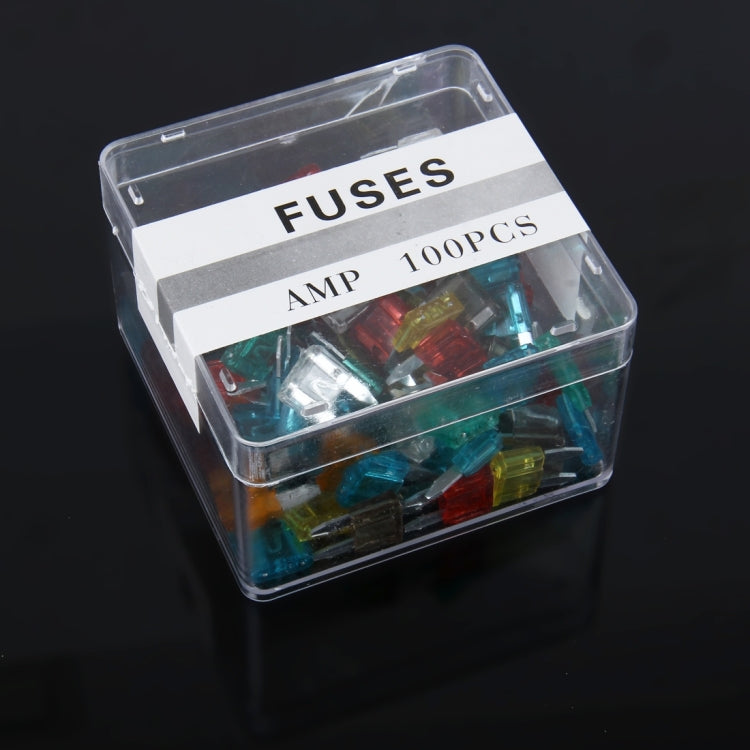 100-count multicolor medium blade fuses in clear plastic box