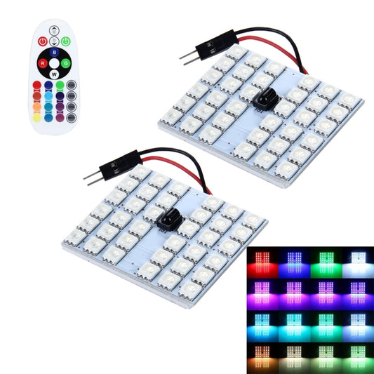 Set of two LED strobe roof lamp boards with wiring and remote control.