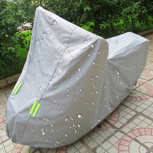 Outdoor Universal Anti-Dust Sunproof Waterproof Motorcycle Aluminum Film Flocking Cover with Warning Strips, Fits Bike up to 2.3m(90 Inches) In Length, XXL Size: 232x100x125cm, XXL: 232x100x125cm
